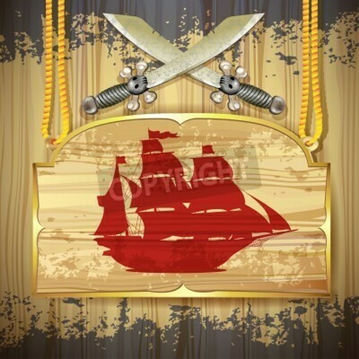 Fototapete Piratenschiff-Muster