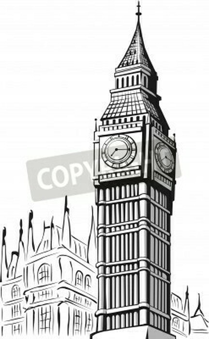Poster London Big Ben skizziert
