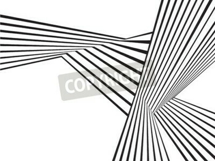 Fototapete Dreidimensionale schwarz-weiße Streifen