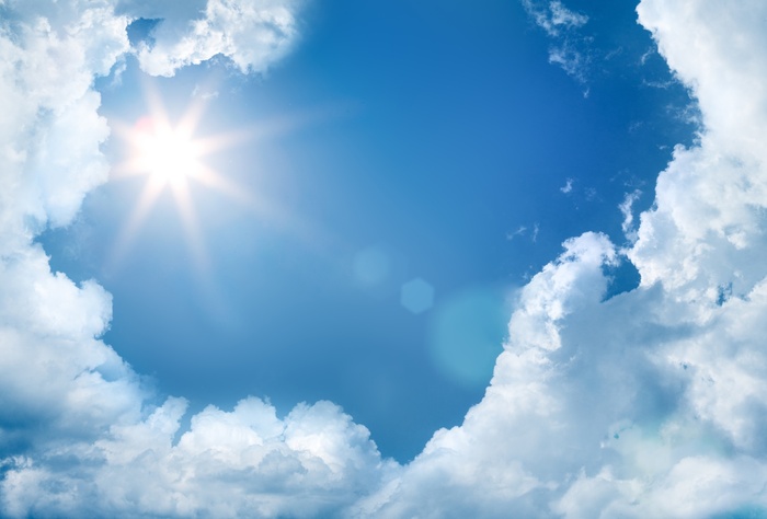 Fototapete 3D Himmel und Sonne