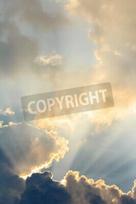 Fototapete Himmel in Sonnenstrahlen