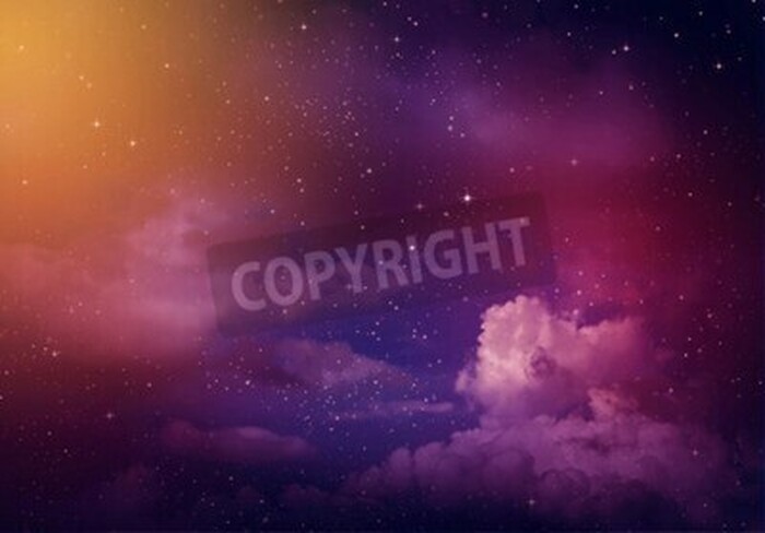 Fototapete Sterne am Himmel in Lila