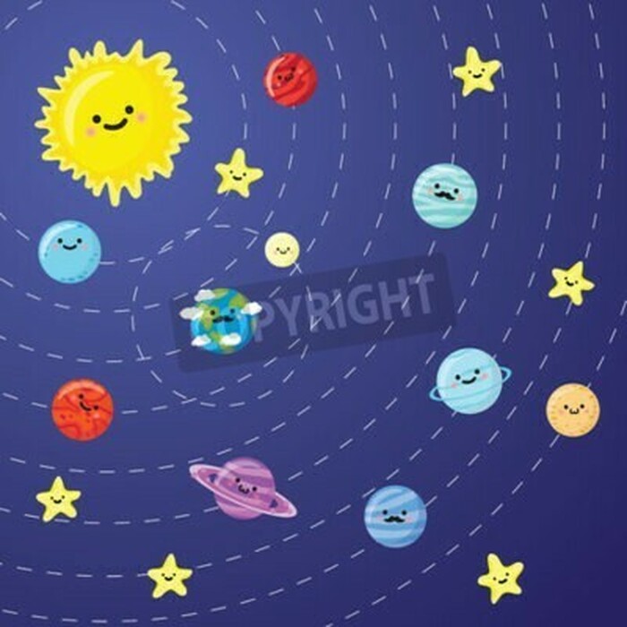 Fototapete Kindermuster des Sonnensystems