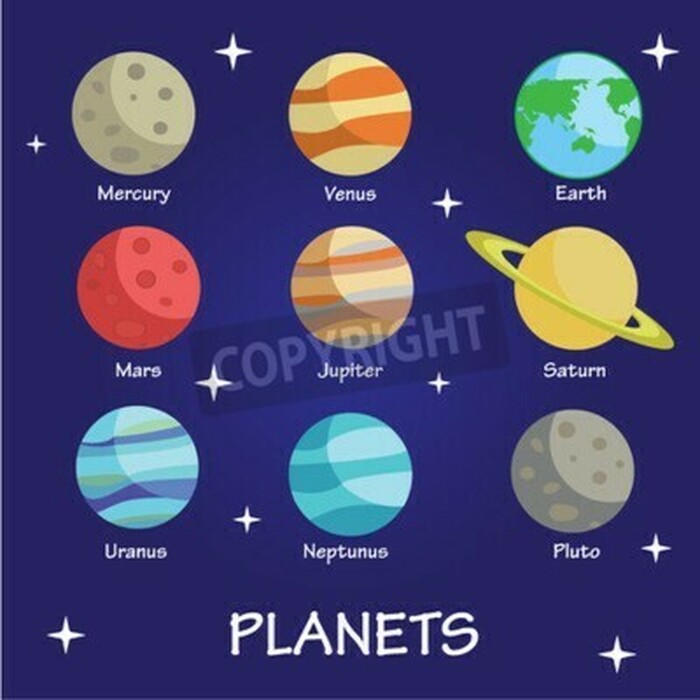 Fototapete Sonnensystem Planeten Sterne