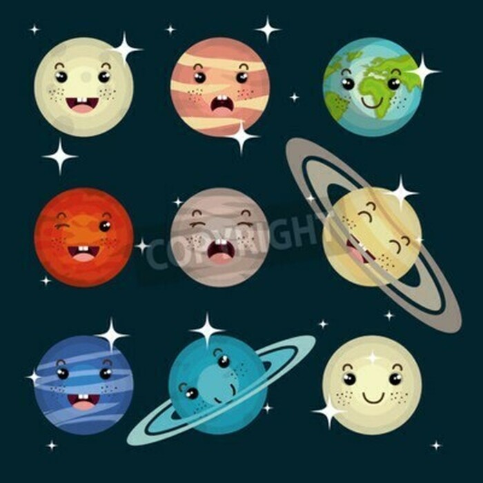 Fototapete Sonnensystem 3d