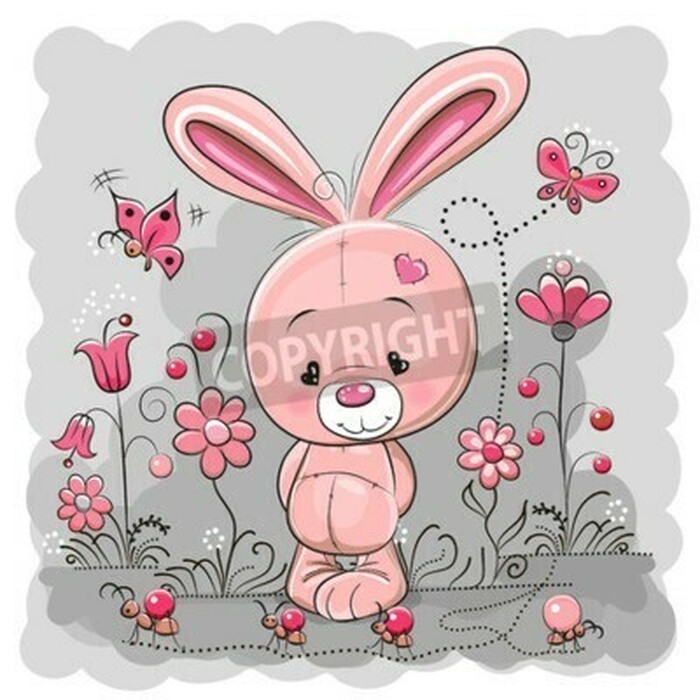 Bild Trauriges rosa Häschen