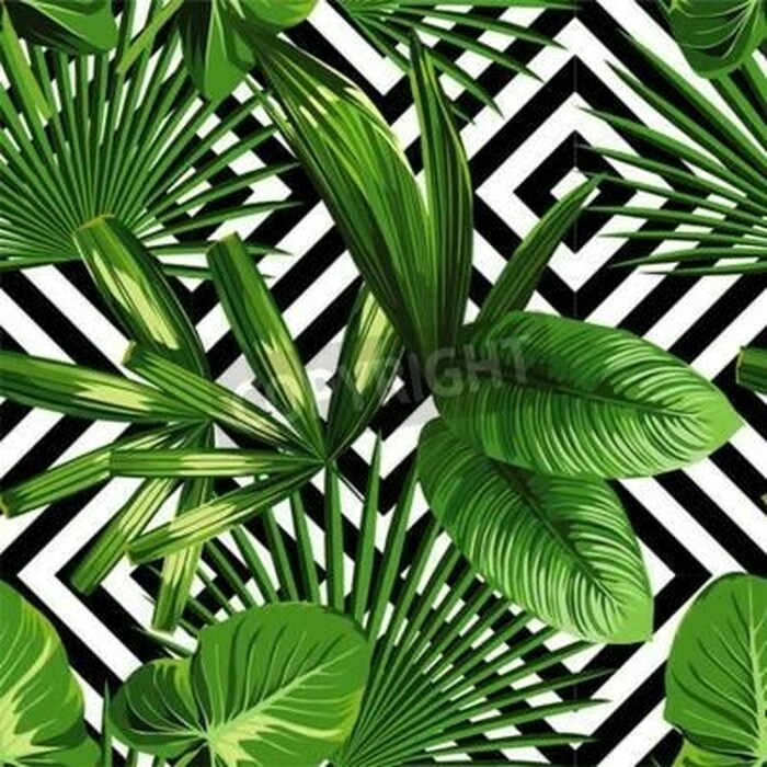 Fototapete Natürliches Motiv vor geometrischem Hintergrund