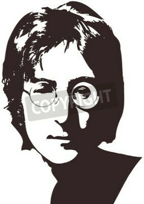 Poster Ein Vektor-Illustration eines Porträt von Sänger John Lennon auf einem weißen Hintergrund. A4-Format, Eps 10 auf Ebenen