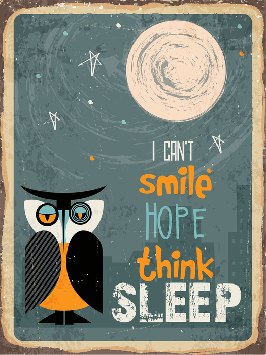 Slogan drôle et illustration de hibou