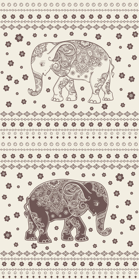 Illustration d'éléphants style rétro