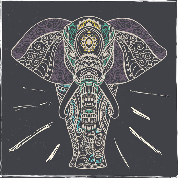 Dessin d'éléphant coloré