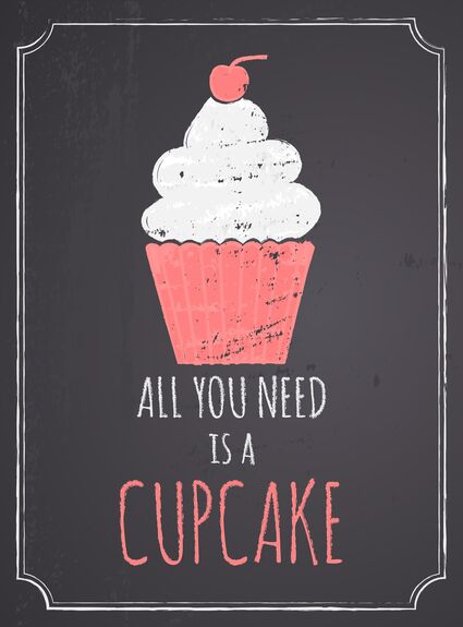 Affiche à thème avec cupcake