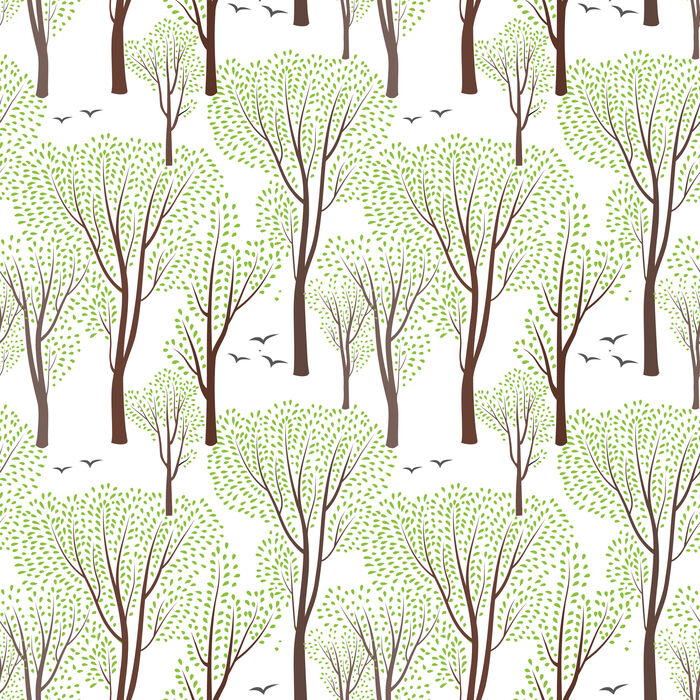 Arbres aux feuilles abstraites