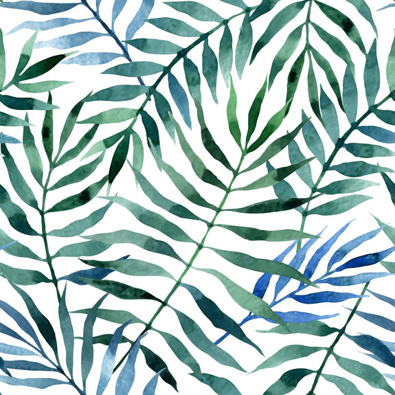 Seamless exotic pattern with tropical leaves