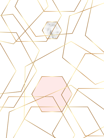 Marbre délicat et rayures dorées