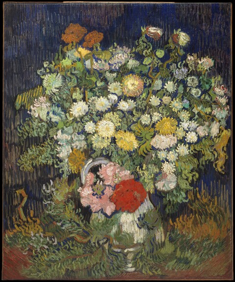 Fleurs dans un vase de van gogh