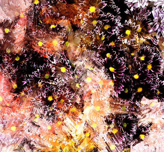 Composition de fleurs abstraites