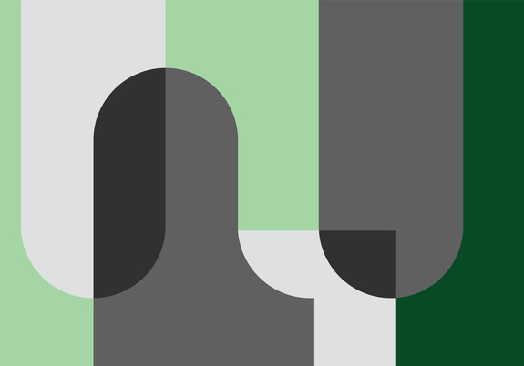 Blocs géométriques verts et gris