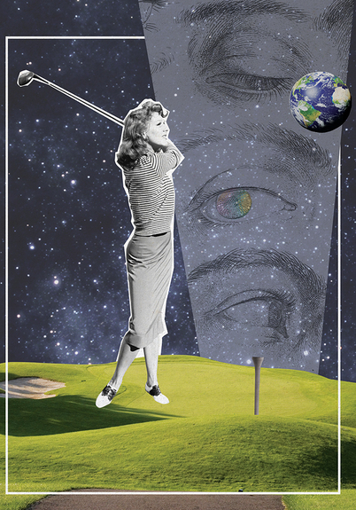 Joueur de golf dans l'espace