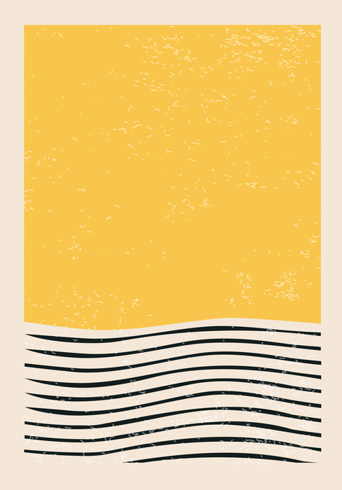 Vagues délicates avec un rectangle jaune