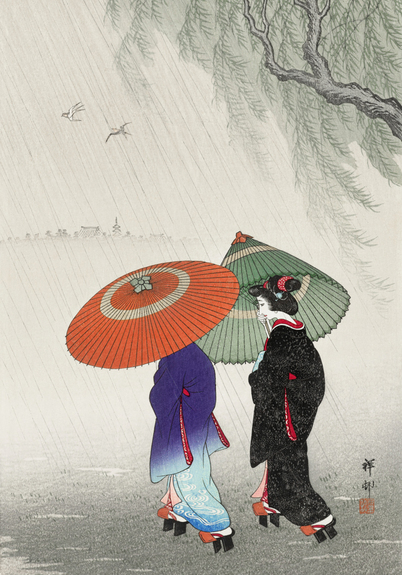 Geisha sous une ombrelle