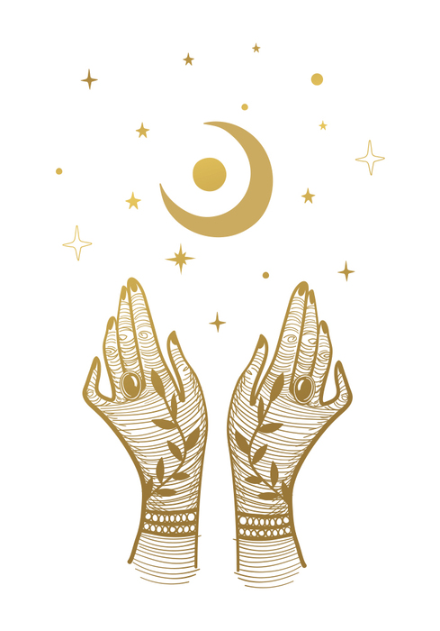 Mains tendues vers la lune