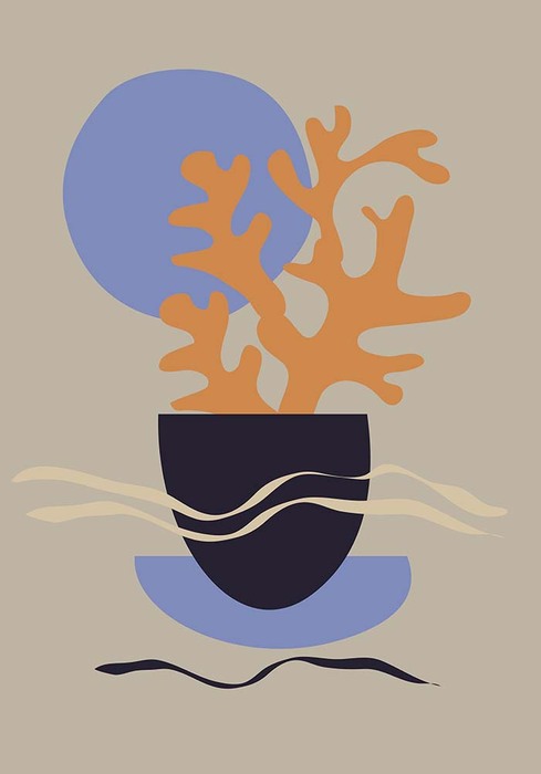 Composition artistique colorée