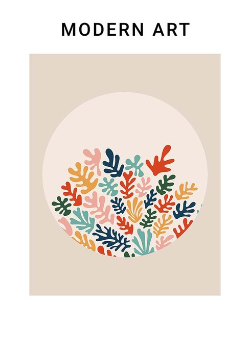 Feuilles colorées en cercle