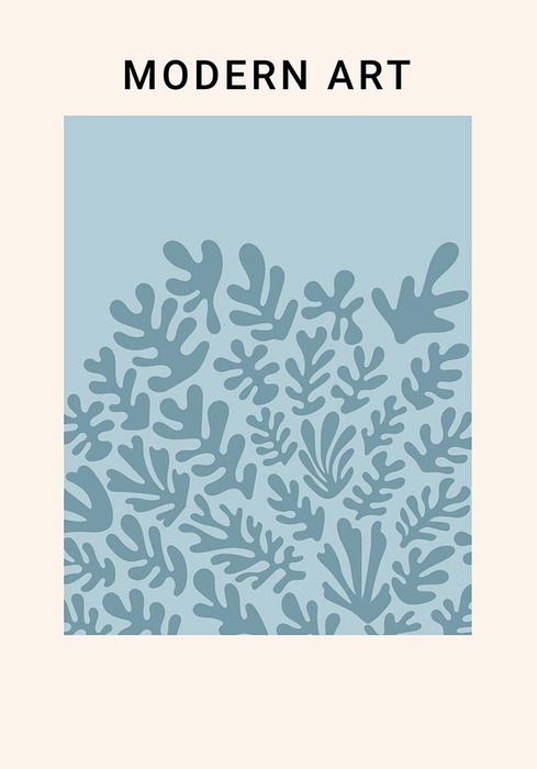 Petites feuilles dans des tons bleus