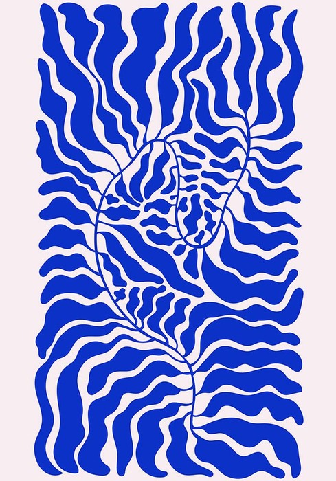 Plante longue de couleur bleue