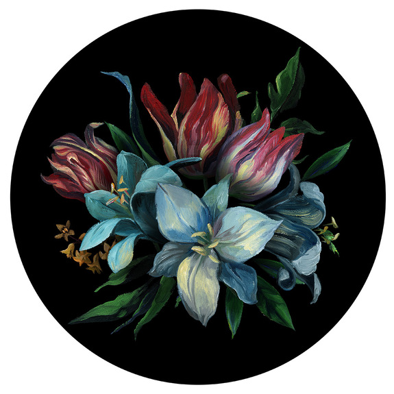 Cercle décoratif avec des fleurs