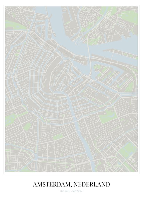 Plan de la ville d'amsterdam