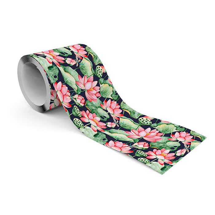 Frise murale lotus en fleur à la surface d'un lac