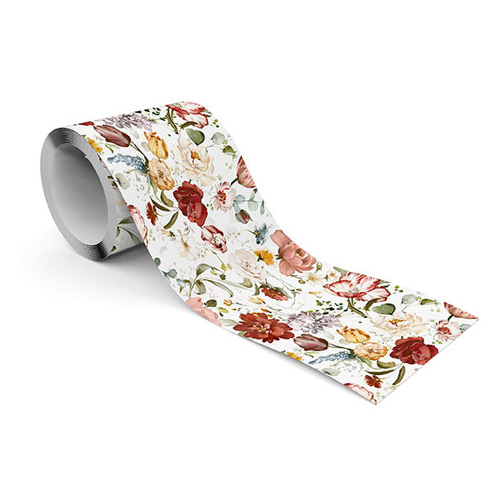 Frise murale fleurs colorées en pleine floraison