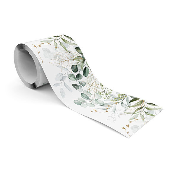 Frise murale rameaux d'eucalyptus et herbes exotiques