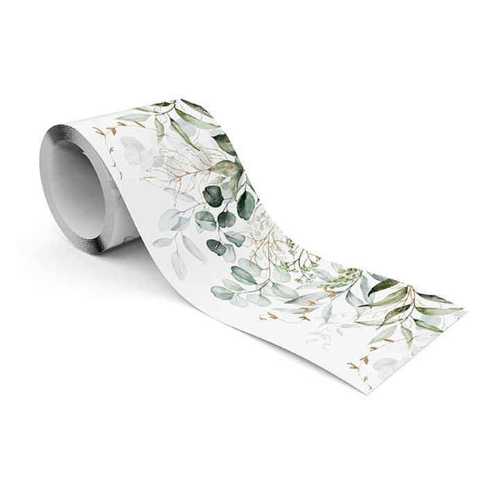 Frise murale rameaux d'eucalyptus et herbes exotiques