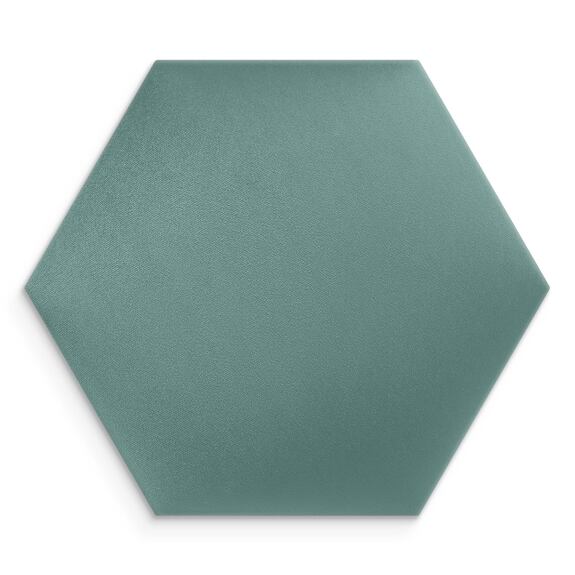 Panneau mural capitonné 20 turquoise hexagone