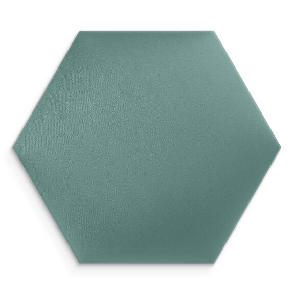 Panneau mural capitonné 15 turquoise hexagone