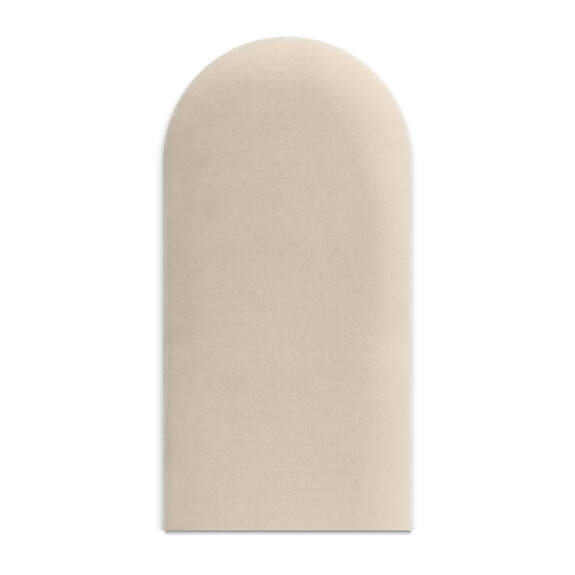 Panneau mural capitonné 30x60 écru rectangle arrondi