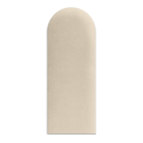 Panneau mural capitonné 30x80 écru rectangle arrondi