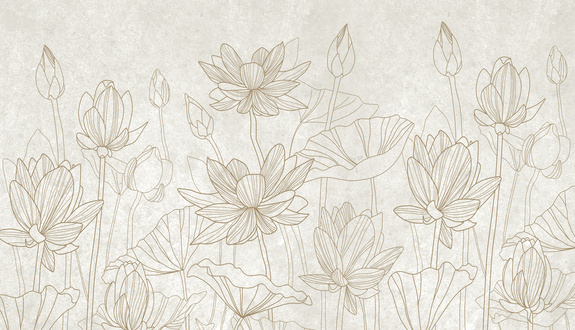 Fleurs de lys sur fond beige dans un style croquis