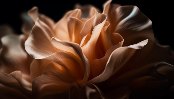 Fleur orange effet 3d