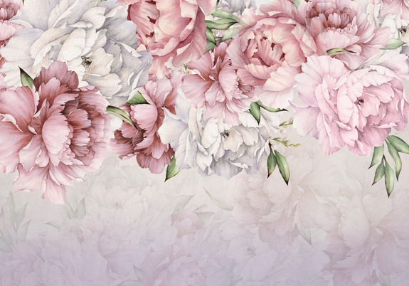 Fleurs de pivoines peintes