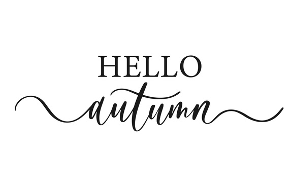 Hello autumn texte sur fond blanc