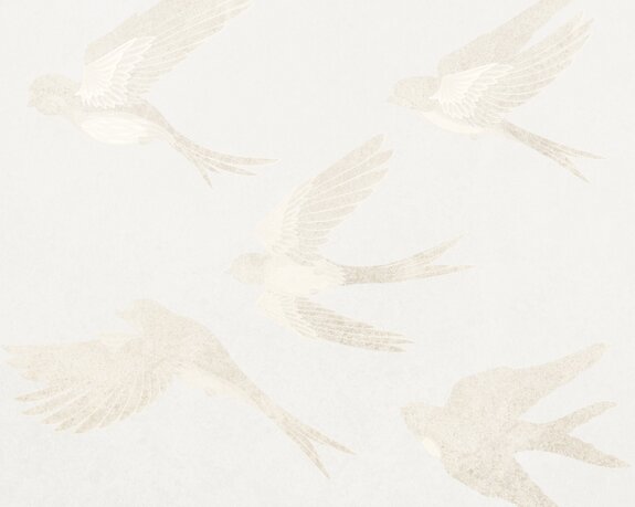 Hirondelles sur un fond texturé clair