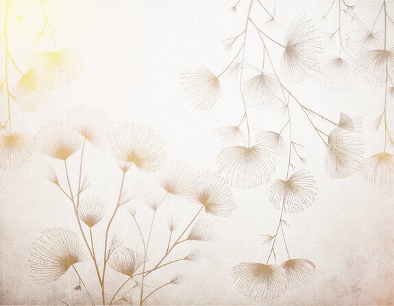 Fleurs sauvages sur fond texturé beige