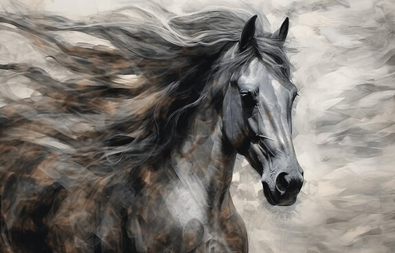 Portrait d&#39;un cheval dans l&#39;abstraction moderne