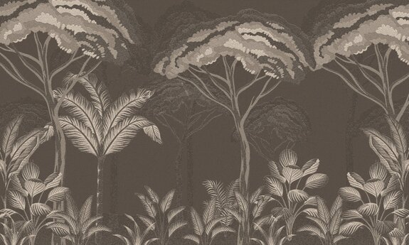 Paysage de forêt tropicale sur fond marron