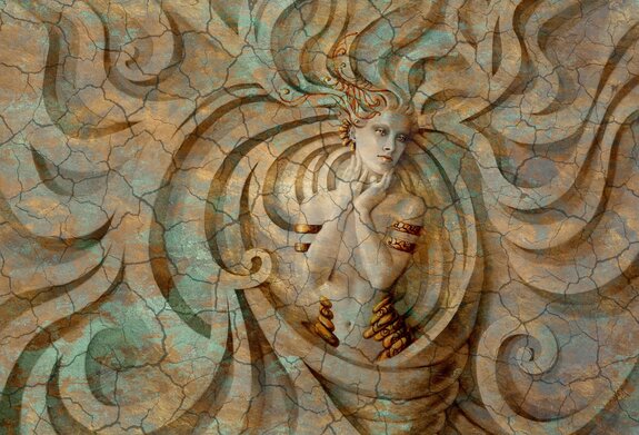 Sculpture abstraite en 3d d&#39;une femme