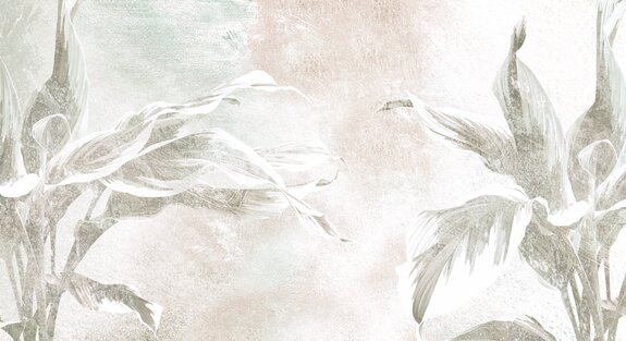 Feuilles de bananier sur fond pastel